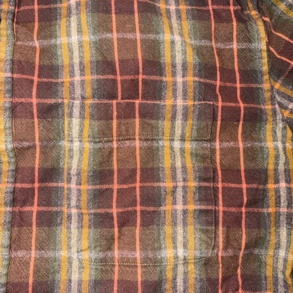 Taylor Stitch Mens Plaid Flannel Button Down Shirt Brown Orange Yellow Size 42 - Picture 2 of 7